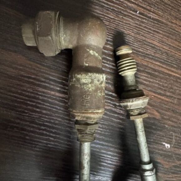 Antique Vintage White Porcelain Cross Handle Faucet Knobs Hot Cold X Handles 8" - Picture 4 of 5